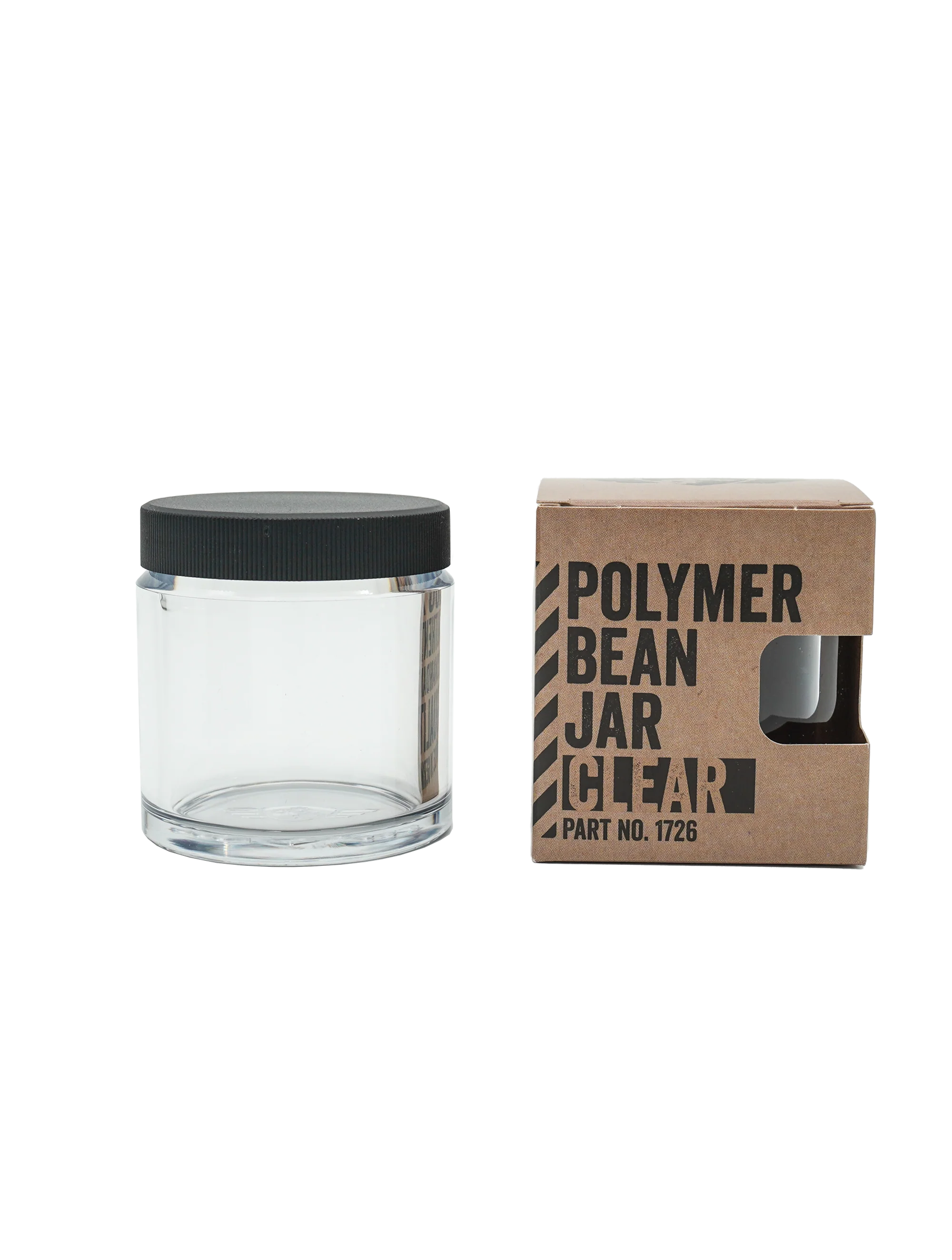Polymer Bean Jar + lid, clear
